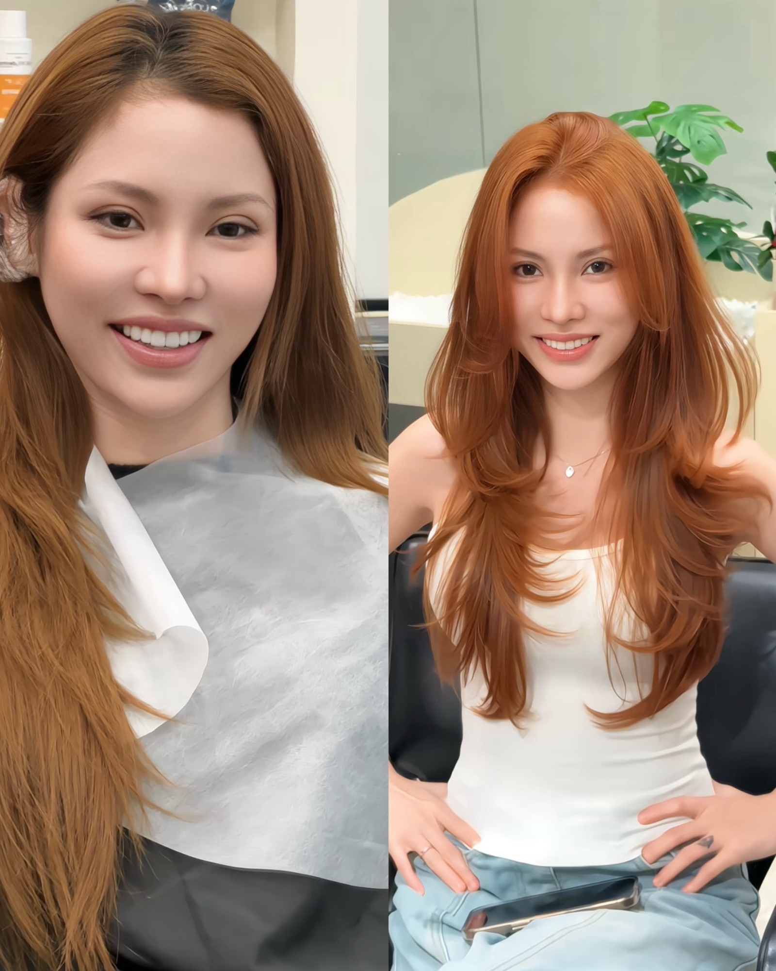 Before After nhuộm tóc tại LUXI 3